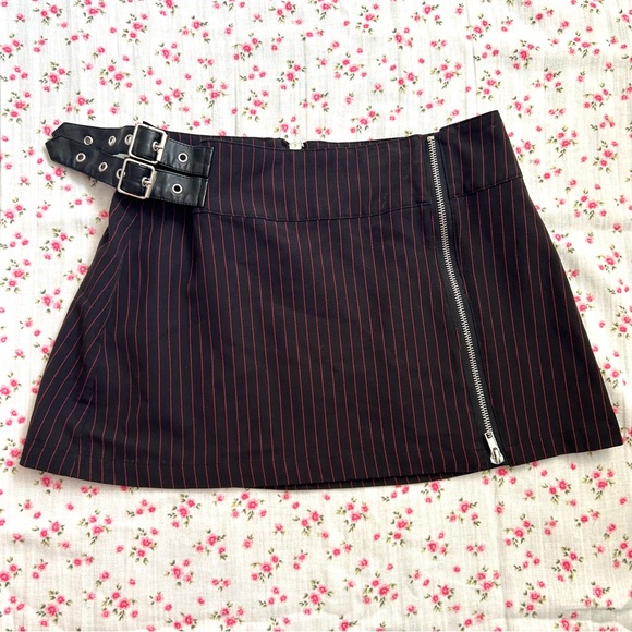 Current Mood Dresses & Skirts - 🌷Current Mood (Dolls Kill) Purge the Poison Black and Red Pinstripe Skirt